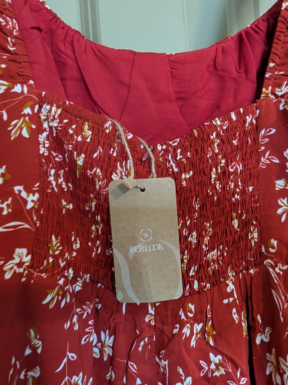 Berlook Red Floral Print Beach Dress - Picture 6 of 7